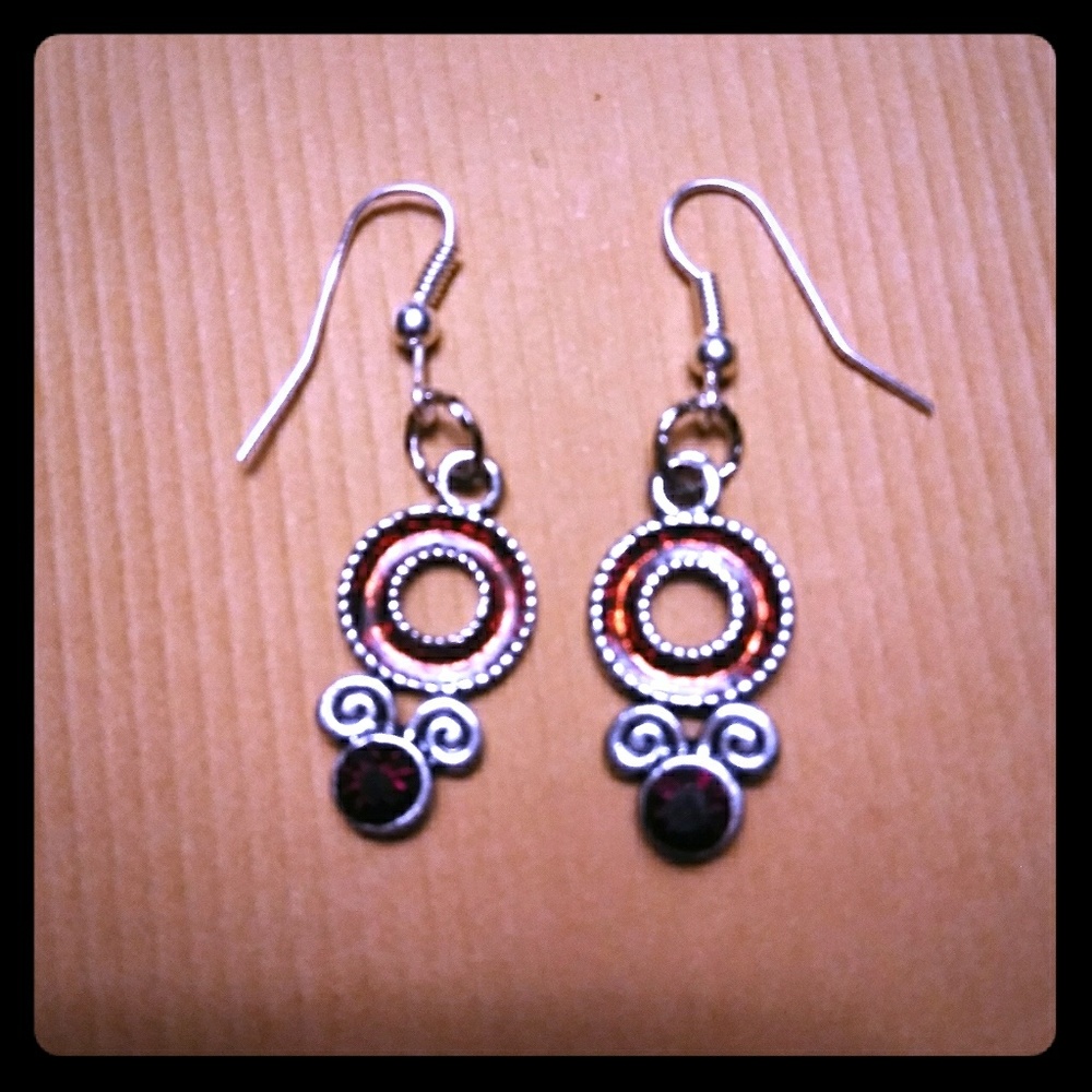 Red & Silver Earring's - Picture 1 of 2